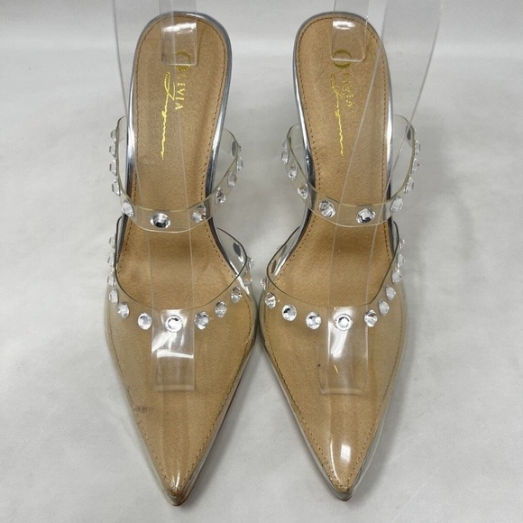 Olivia Ferragamo Transparent Pvc Crystal Mule Sandal 8 - Picture 9 of 13